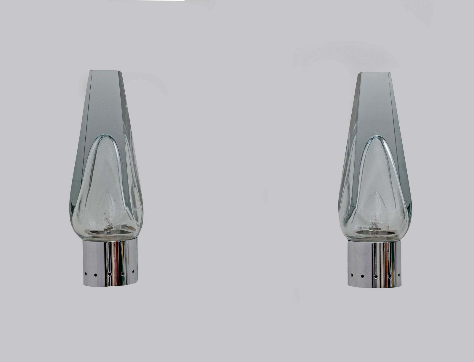 Pair Of Mid Century Modern Murano Glass Sconces By Flavio Poli For Seguso, 1960s photo furniture