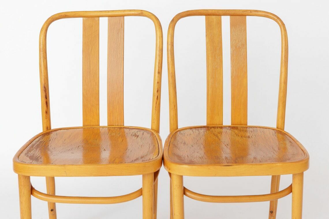 2 Vintage Ikea Chairs Lena By Radomsko 1970s Bentwood photo 395.0