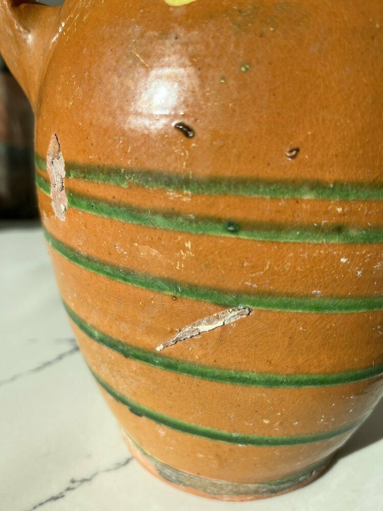 Vintage Hand Painted Polish Earthen Wear Pot photo vintage