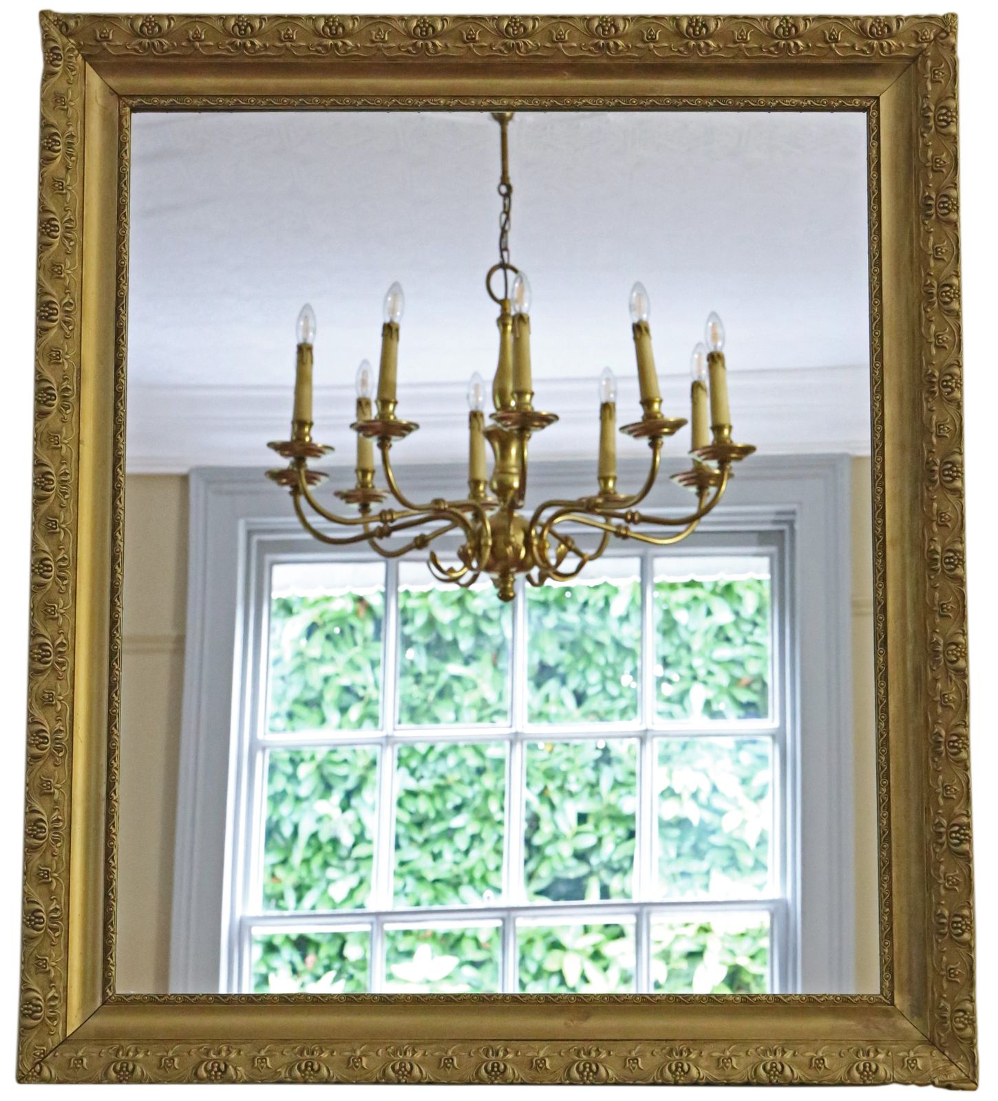 photo furniture Antique C1900 Large Quality Gilt Overmantle Wall Mirror
