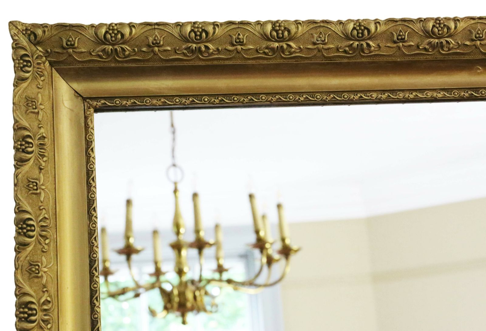 photo for sale Antique C1900 Large Quality Gilt Overmantle Wall Mirror