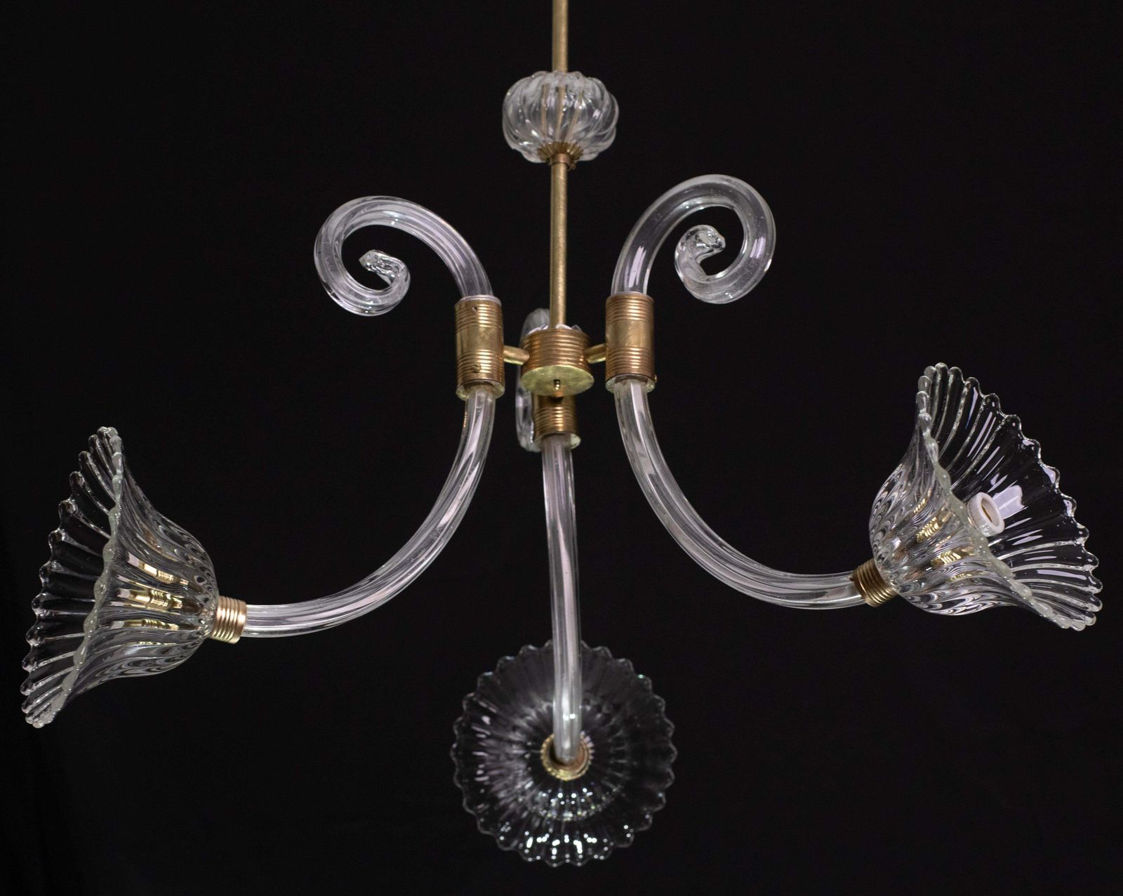 Elegant Art Decò Chandelier By Barovier E Toso, 1940s photo for sale
