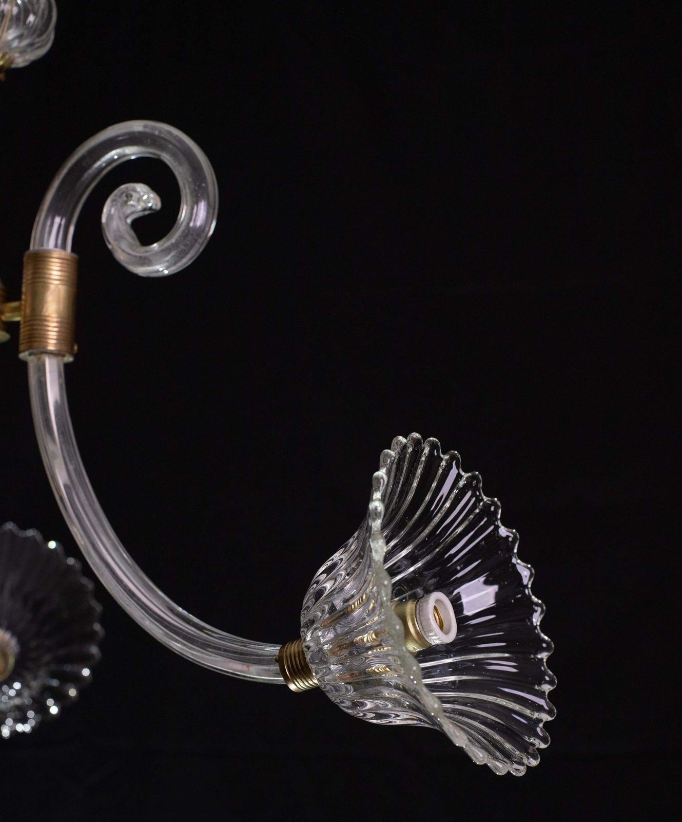 Lighting Elegant Art Decò Chandelier By Barovier E Toso, 1940s photo