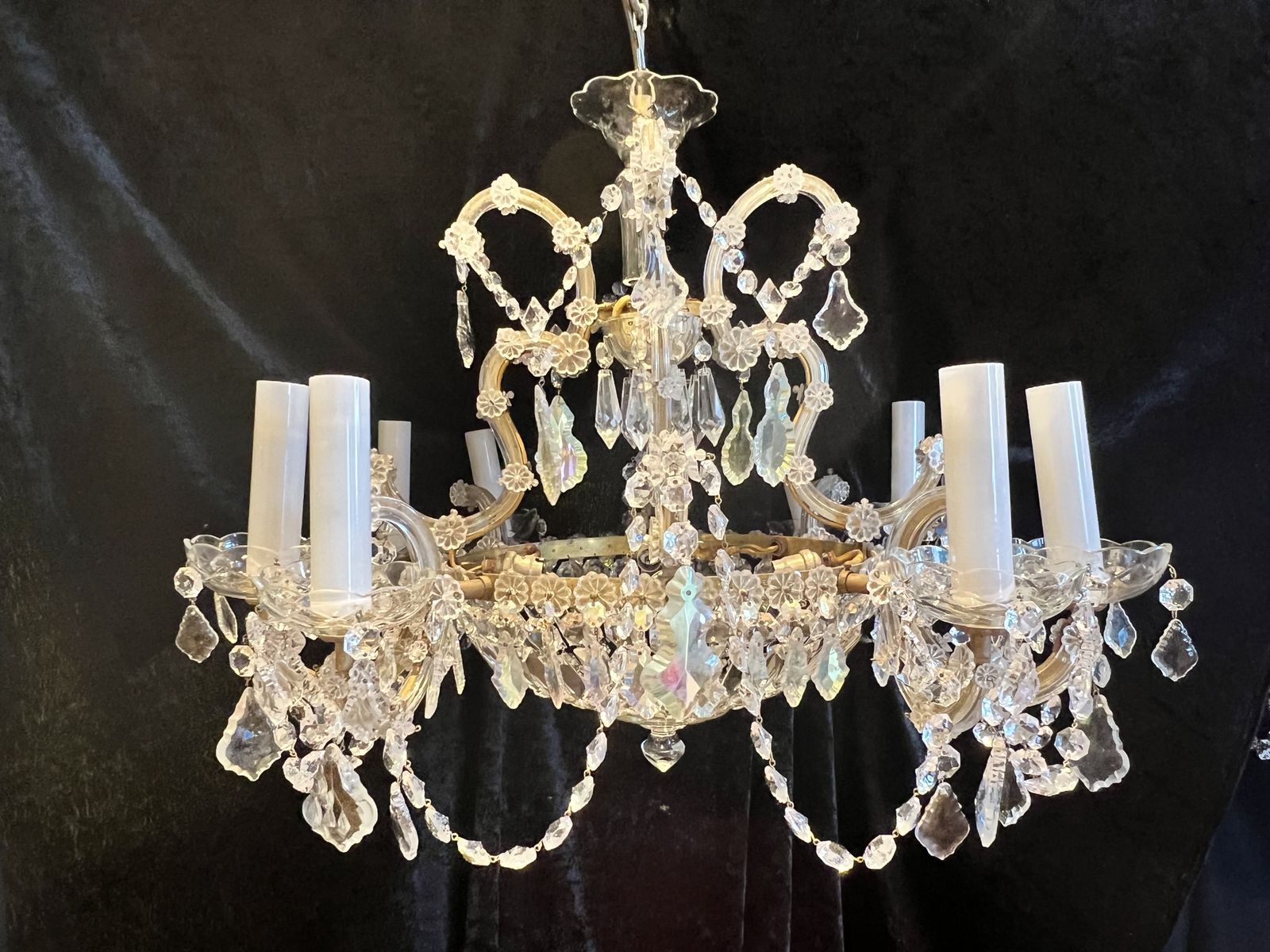 A Pair Of  Italian Twelve Light Antique Marie Theresa Chandeliers (We Have Four In Total Of These) photo furniture