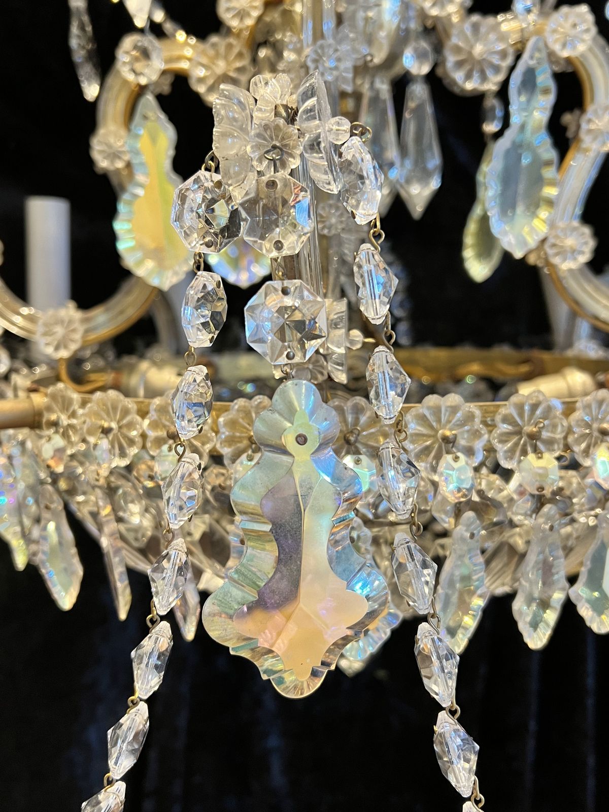 photo for sale A Pair Of  Italian Twelve Light Antique Marie Theresa Chandeliers (We Have Four In Total Of These)