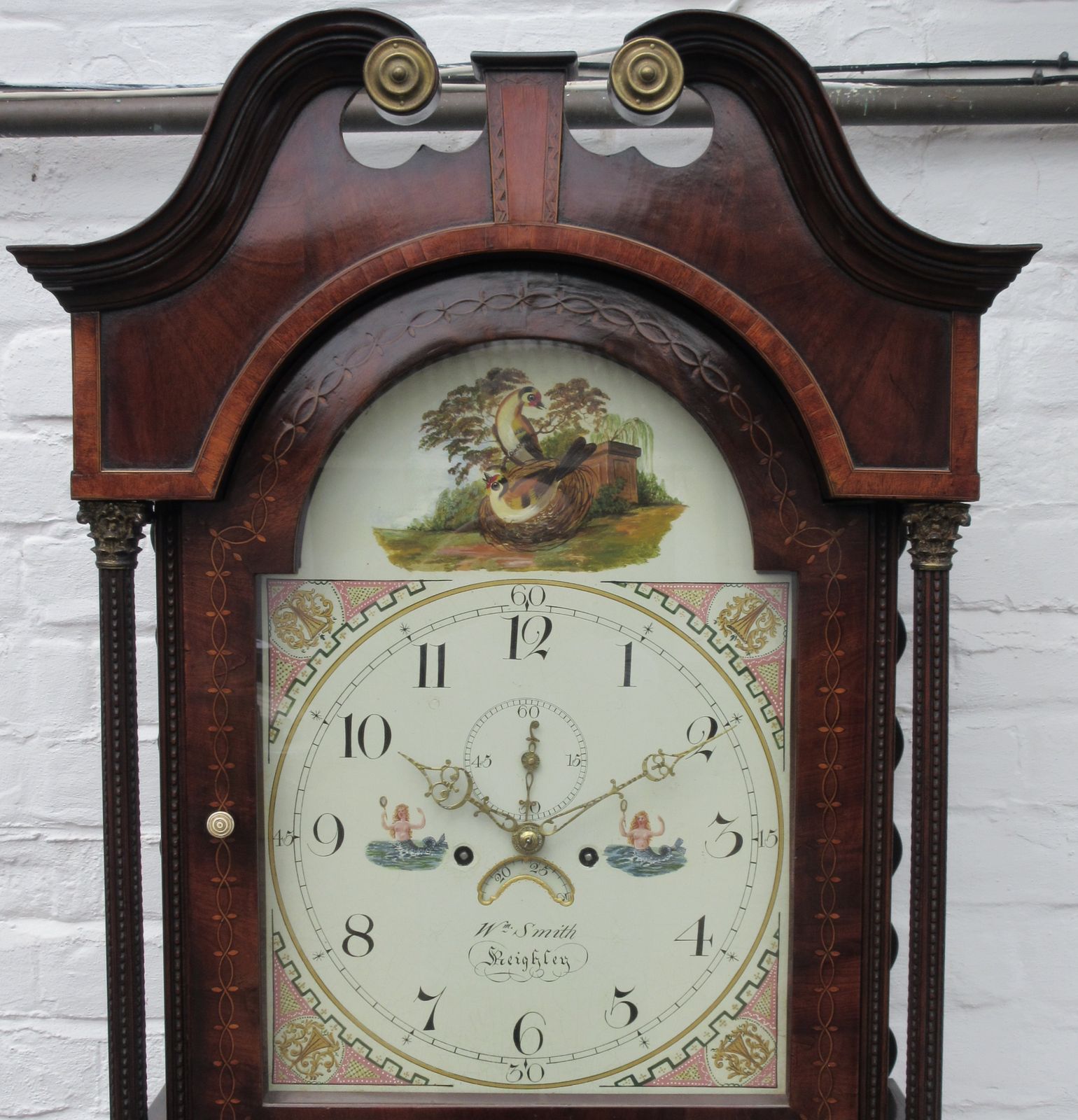 Fine Early 19th Century 8 Day Painted Dial Mahogany Longcase Clock By William Smith, Keighley, Circa 1810 photo vinterior