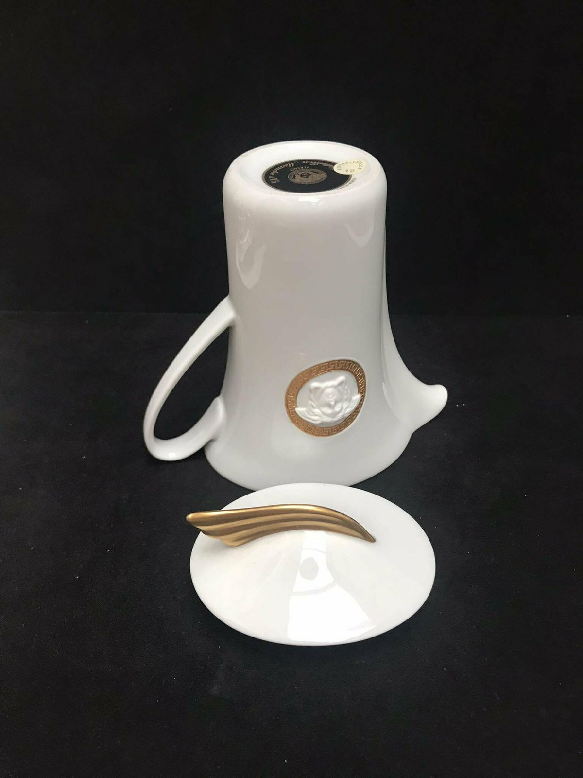 Versace Rosenthal Medaillon Meandre D'or Creamer Or Milk Jug Wedding Luxury Gift Gift For Couple Coffee Tea Golden White Decor photo buy