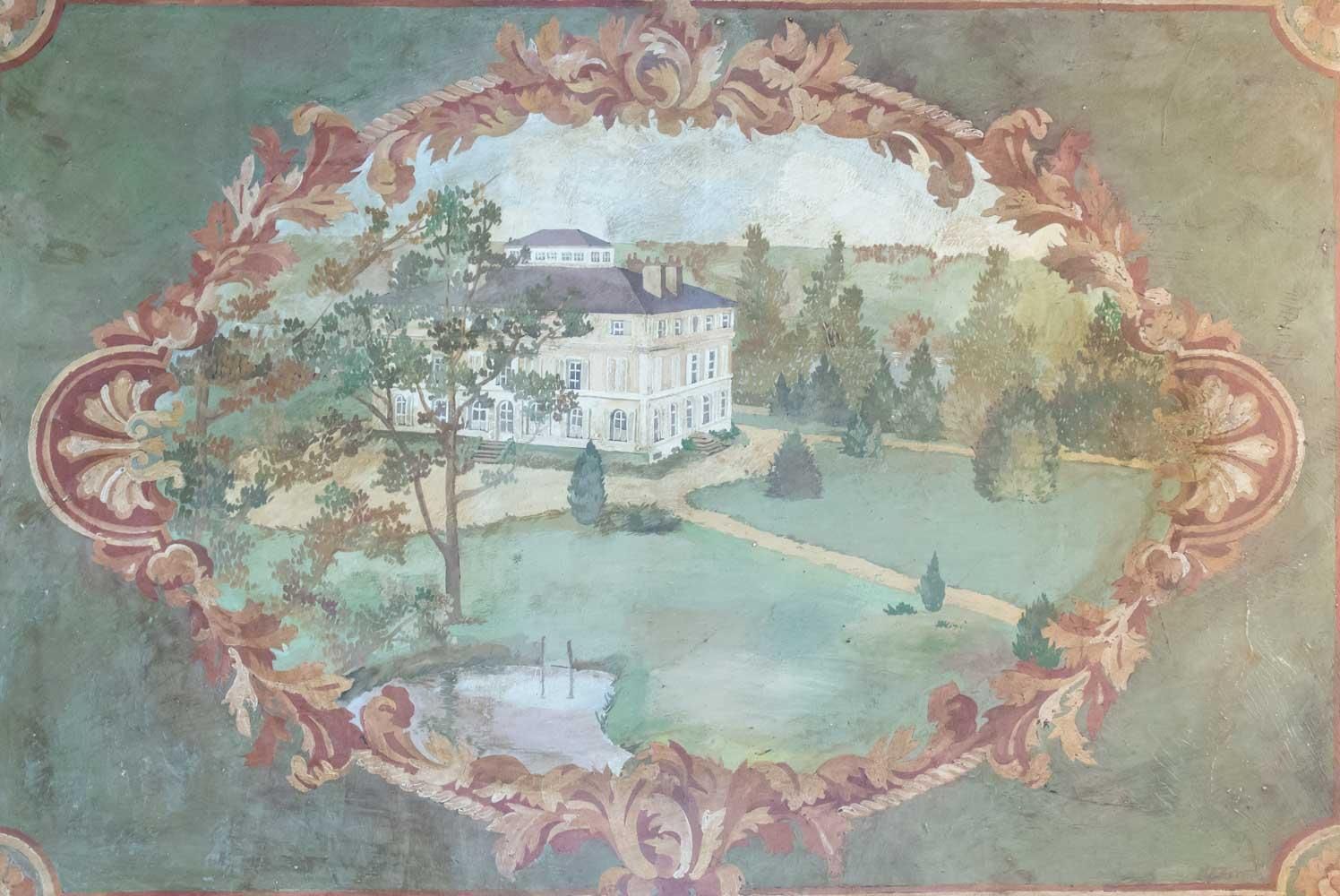 Oil On Canvas 20th Century Of The Chateau De La Marche En Nievre photo furniture