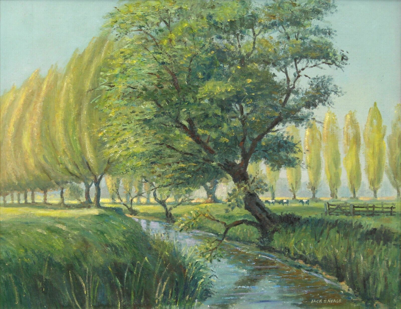 Oil On Board By Jack Savage. Willows And Poplar photo furniture