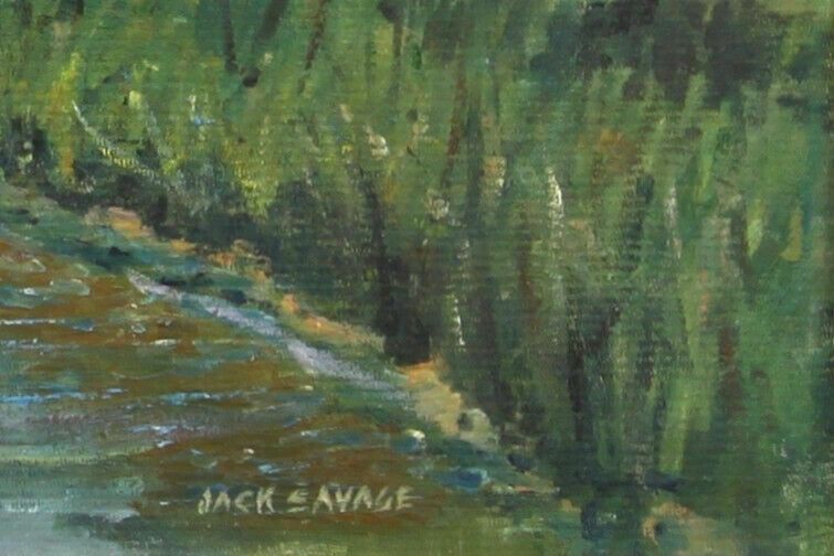 Oil On Board By Jack Savage. Willows And Poplar photo for sale