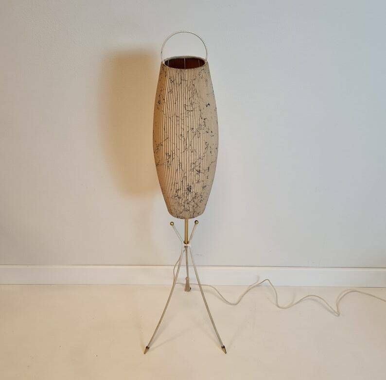 Vintage Mid Century Floor Standing Lamp Chinese Flashlight photo furniture