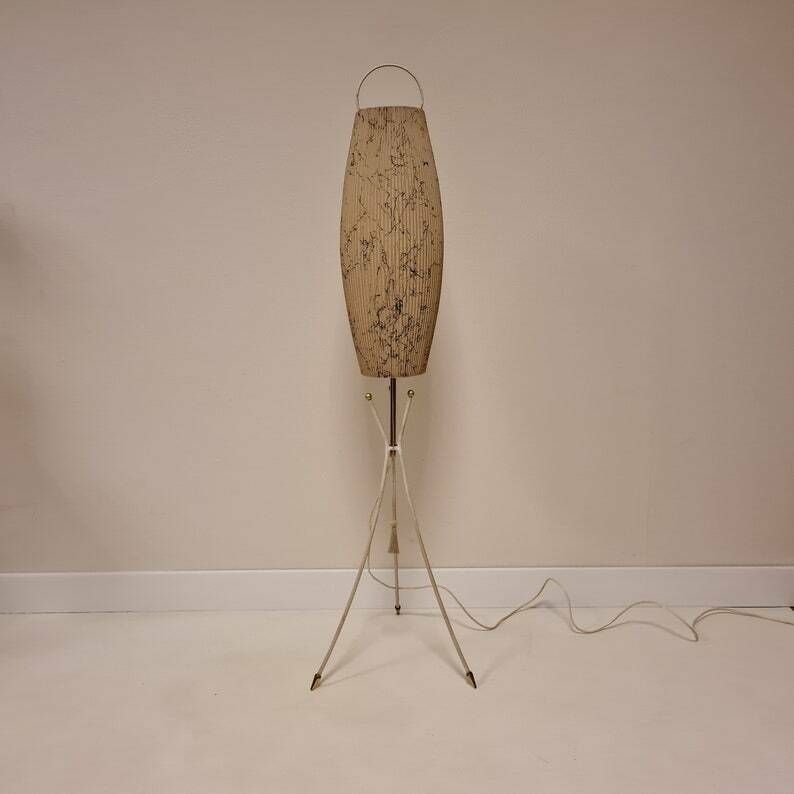 Vintage Mid Century Floor Standing Lamp Chinese Flashlight photo Lighting