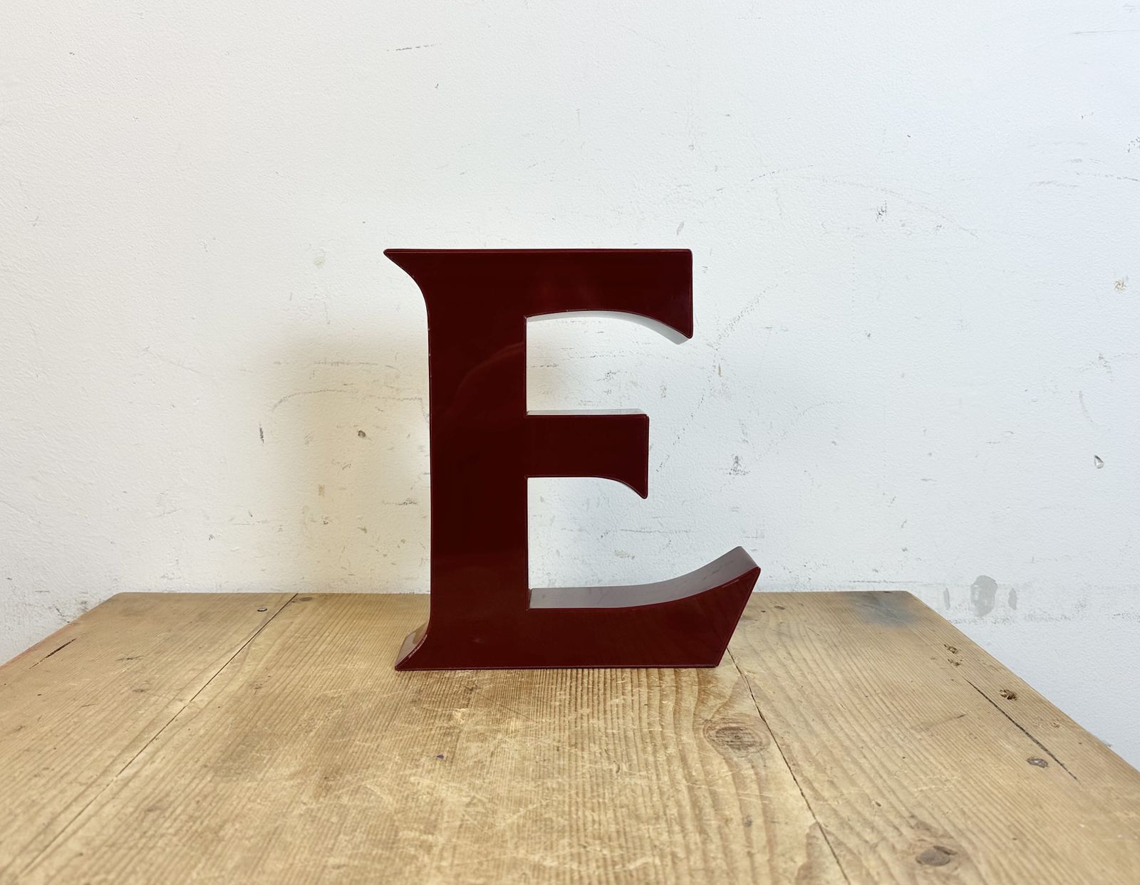Vintage Dark Red Illuminated Letter E , 1980s photo for sale
