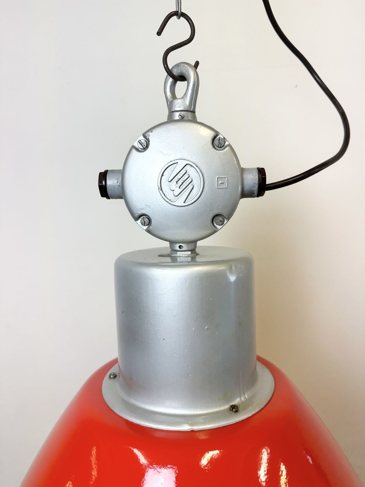Large Red Painted Industrial Factory Lamp From Elektrosvit, 1960s, 10x photo buy