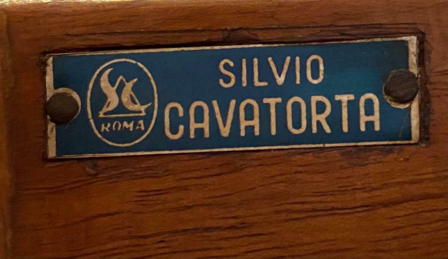 36000.0 Schrijftafel Van Silvio Cavatorta In Massief Walnoot En Glas, Italië, Ca. Jaren 1950 photo