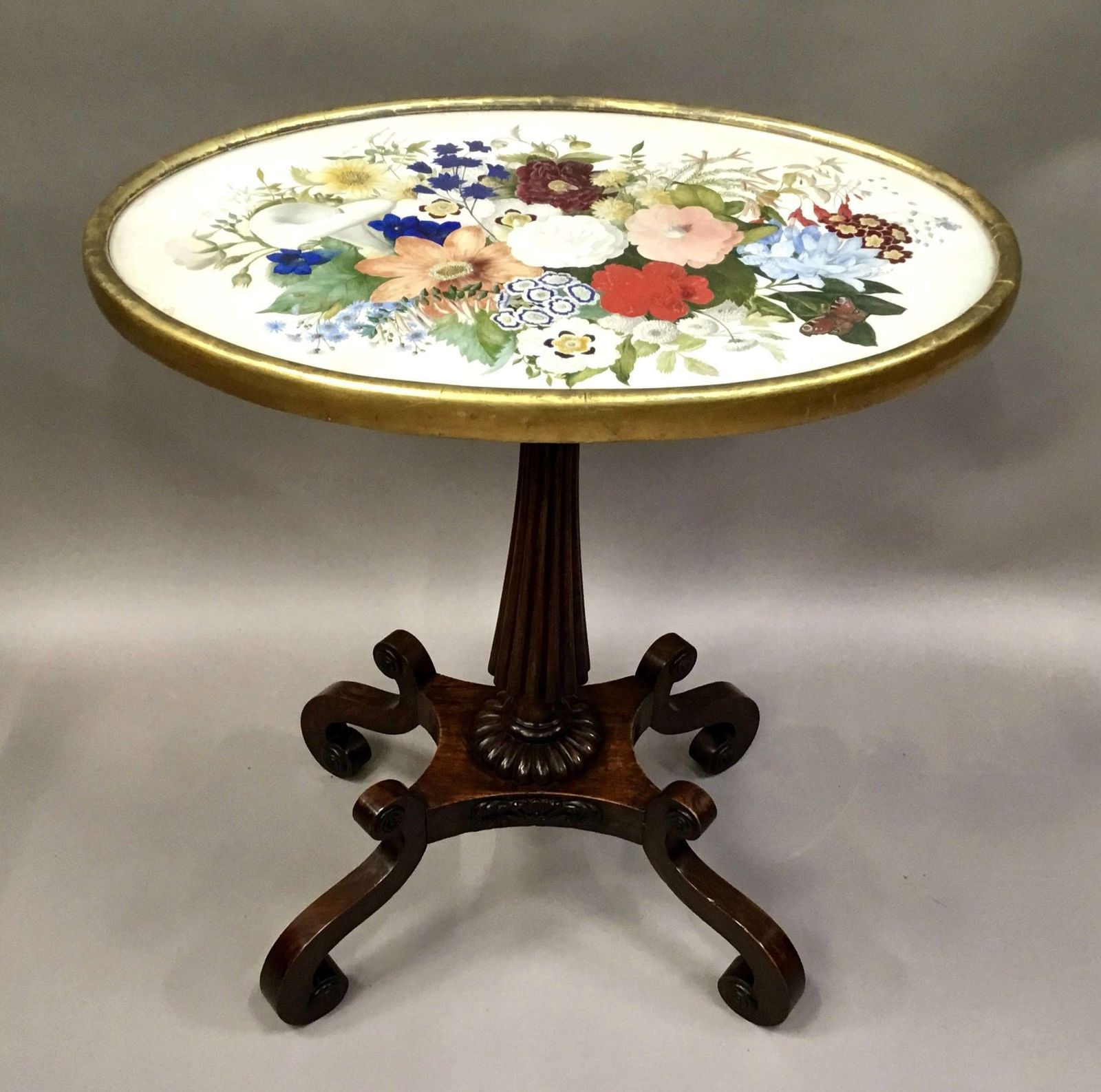 Splendid Regency Painted Top Oval Occasional Table photo Furniture