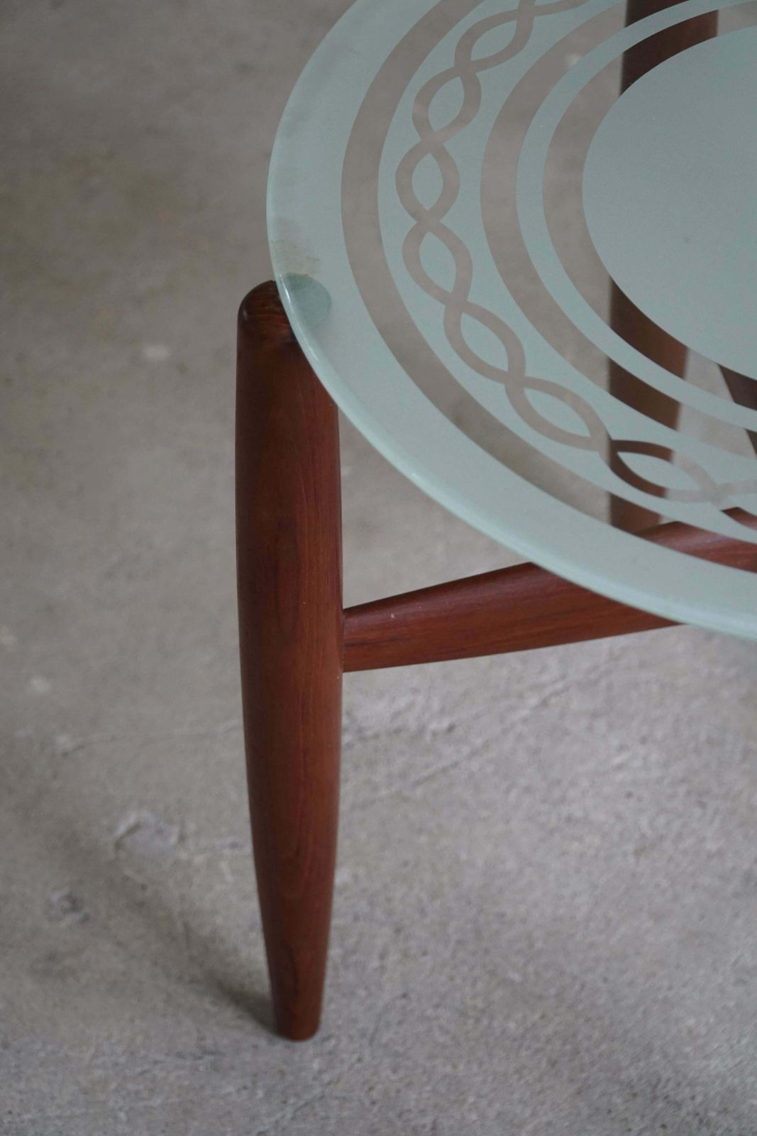 Side Table In Teak & Glass, Danish Mid Century Modern, Made In The 1960s photo vintage