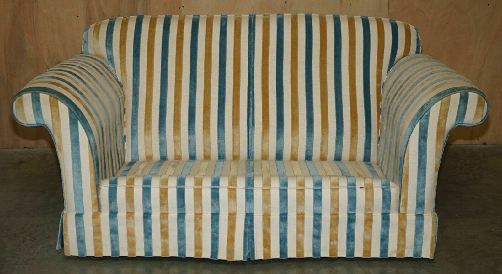 1 Of 2 Stunning Mulberry Home Designer Contemporary Striped Two Seater Sofas photo vintage