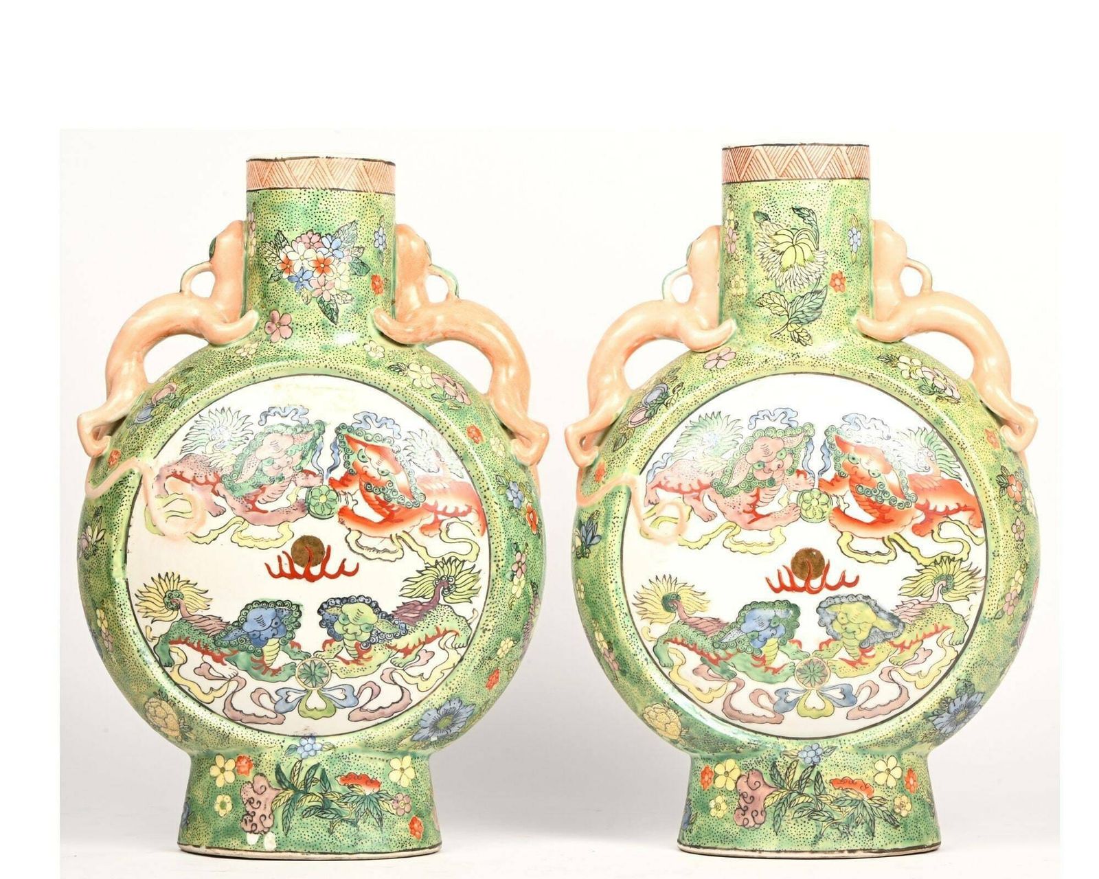 Paar Maanvaas | Een Paar Chinese Vazen | 2 Stuks | Mid Century photo vinterior