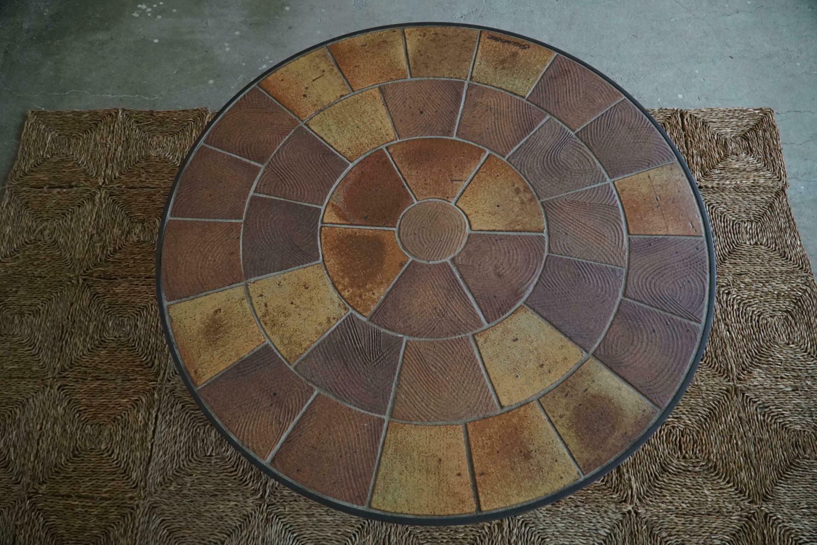 Danish Modern, Sofa Table In Steel & Ceramic Tiles, Made By Sallingbroe, 1970s photo vinterior