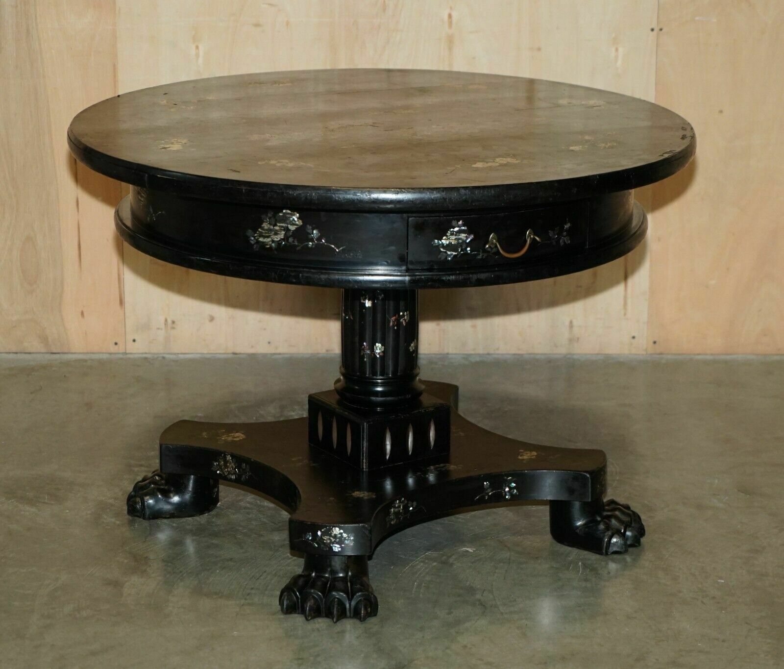 Fine Antique Circa 1820 Chinese Chinoiserie Mother Of Pearl Centre Dining Table photo furniture