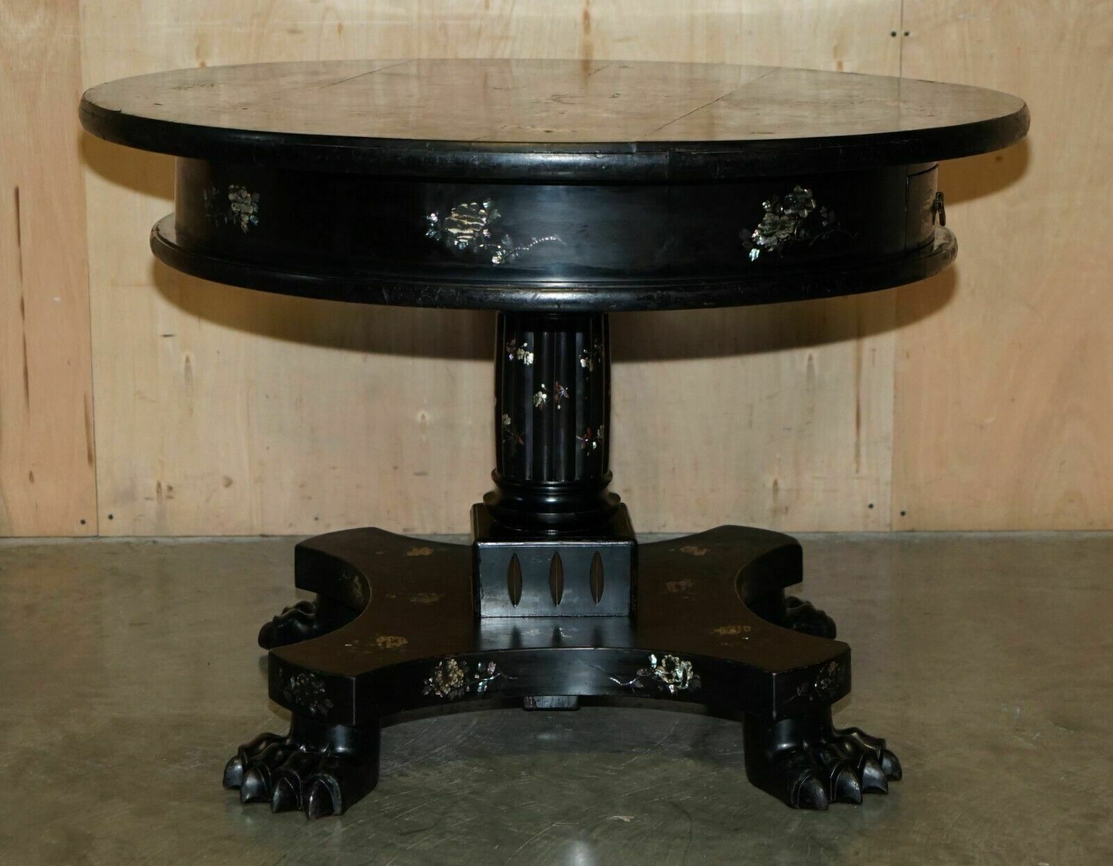 5950.0 Fine Antique Circa 1820 Chinese Chinoiserie Mother Of Pearl Centre Dining Table photo