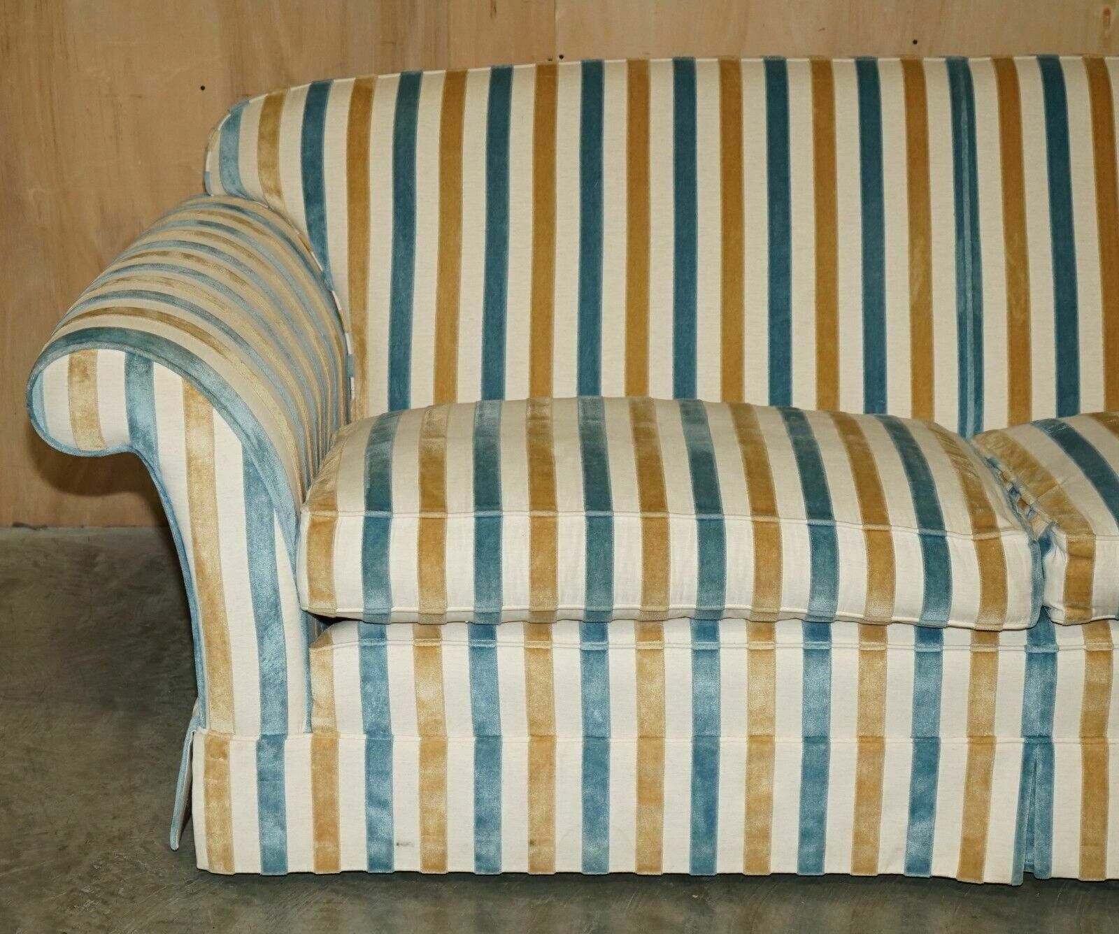 1 Of 2 Stunning Mulberry Home Designer Contemporary Striped Three Seater Sofas photo vinterior