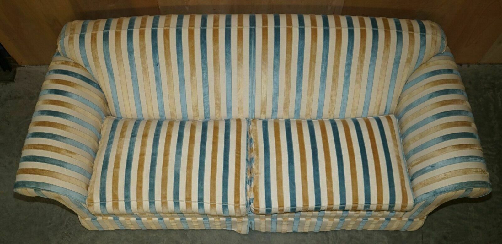 1 Of 2 Stunning Mulberry Home Designer Contemporary Striped Three Seater Sofas photo vintage