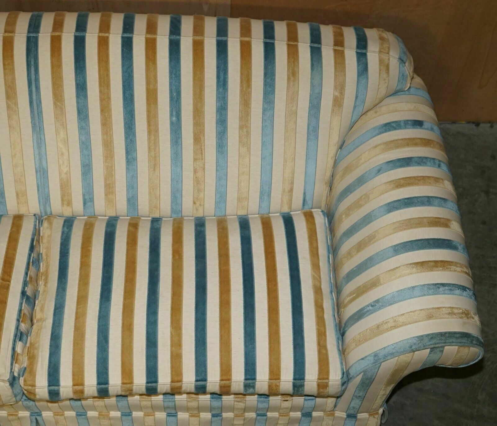 photo for sale 1 Of 2 Stunning Mulberry Home Designer Contemporary Striped Three Seater Sofas