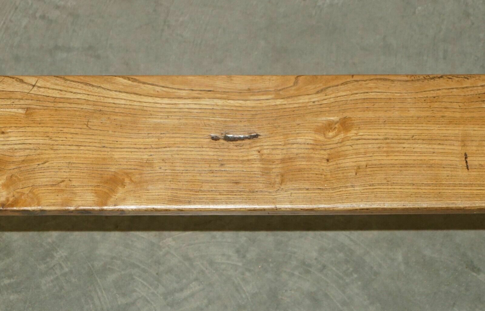 photo vinterior Pair Of Victorian English Oak Antique Lightly Burred Dining Table Bench Pew Seat