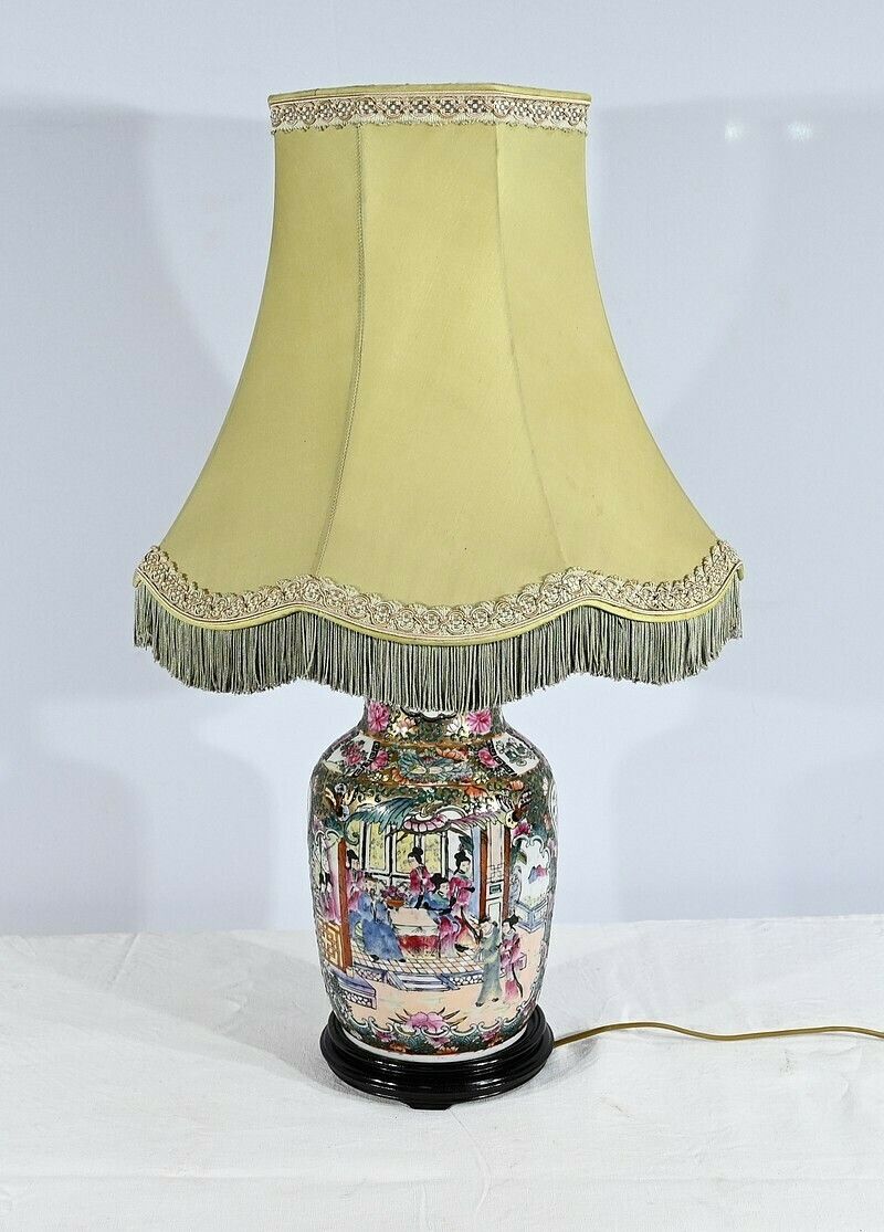 Canton Porcelain Lamp, China – Late 19th Century