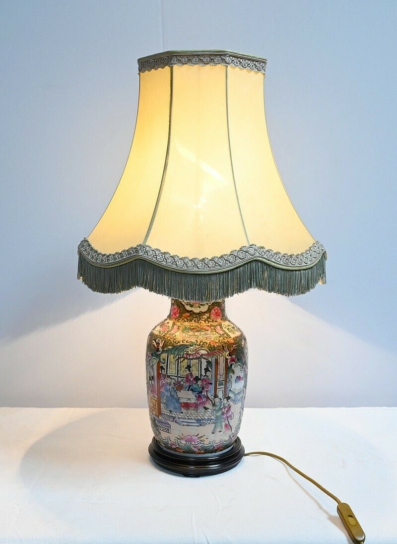 Canton Porcelain Lamp, China – Late 19th Century photo furniture