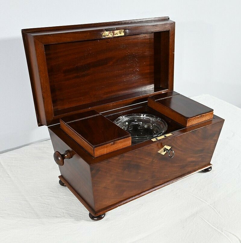 Rare English Tea Caddy In Mahogany   Mid 19th Century photo vinterior