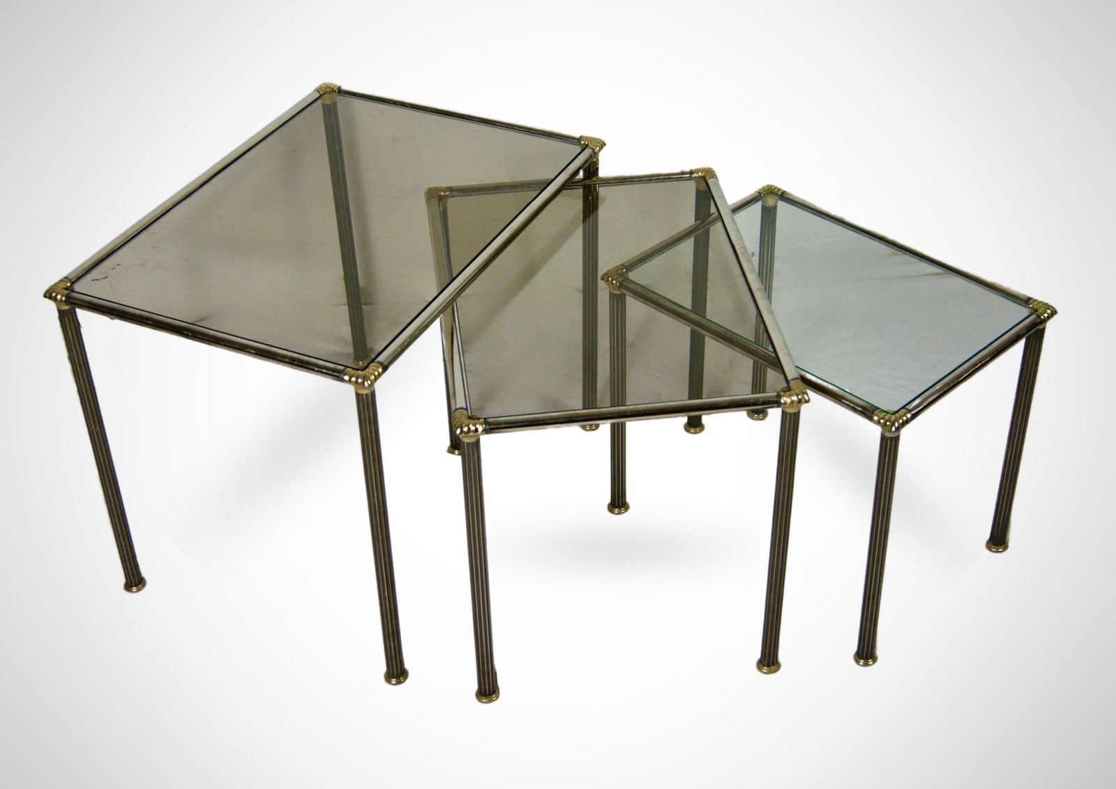 Maison Charles France Set Of 3 Nesting Tables, 1970s French Nest Of Tables photo 750.0