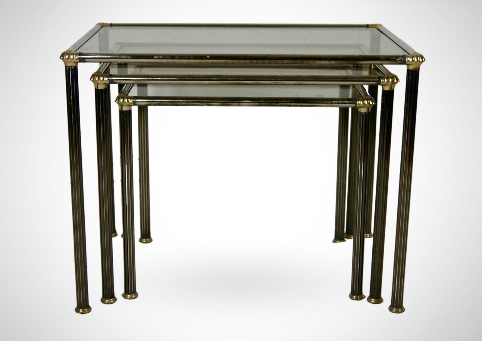Maison Charles France Set Of 3 Nesting Tables, 1970s French Nest Of Tables photo vinterior