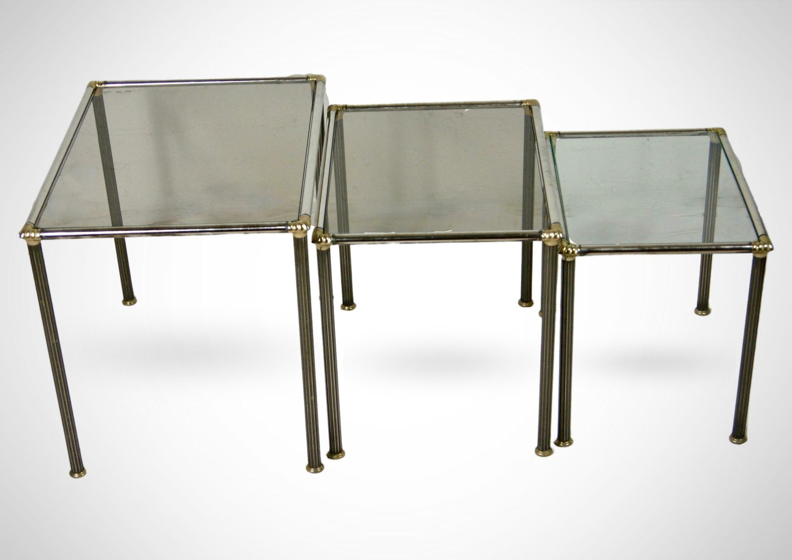 photo for sale Maison Charles France Set Of 3 Nesting Tables, 1970s French Nest Of Tables