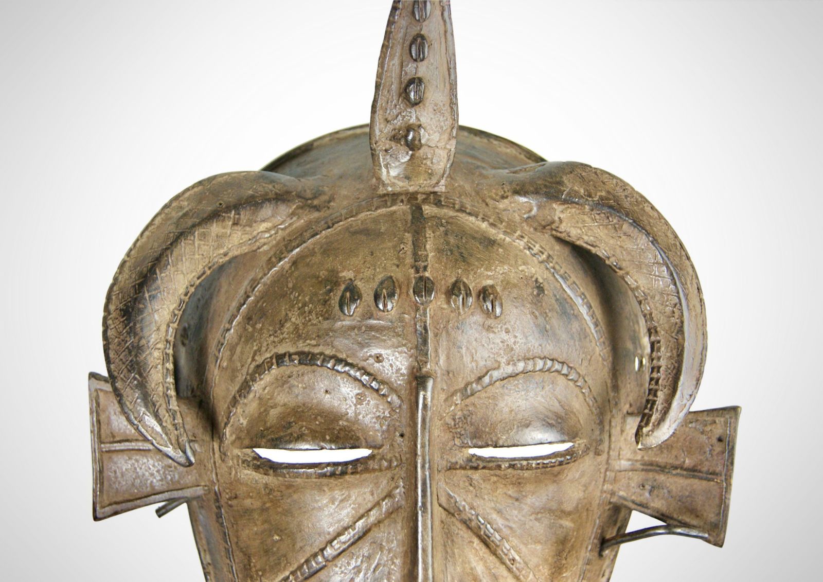 West Africa Senufo Cast Bronze Face Mask Kpelie, Circa 1940s photo Home Decor