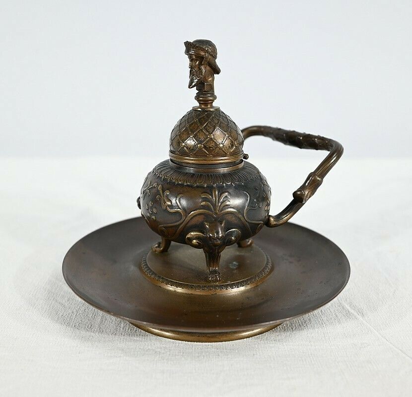 photo vintage Etruscan Bronze Inkwell By F. Barbedienne – 2nd Part 19th Century