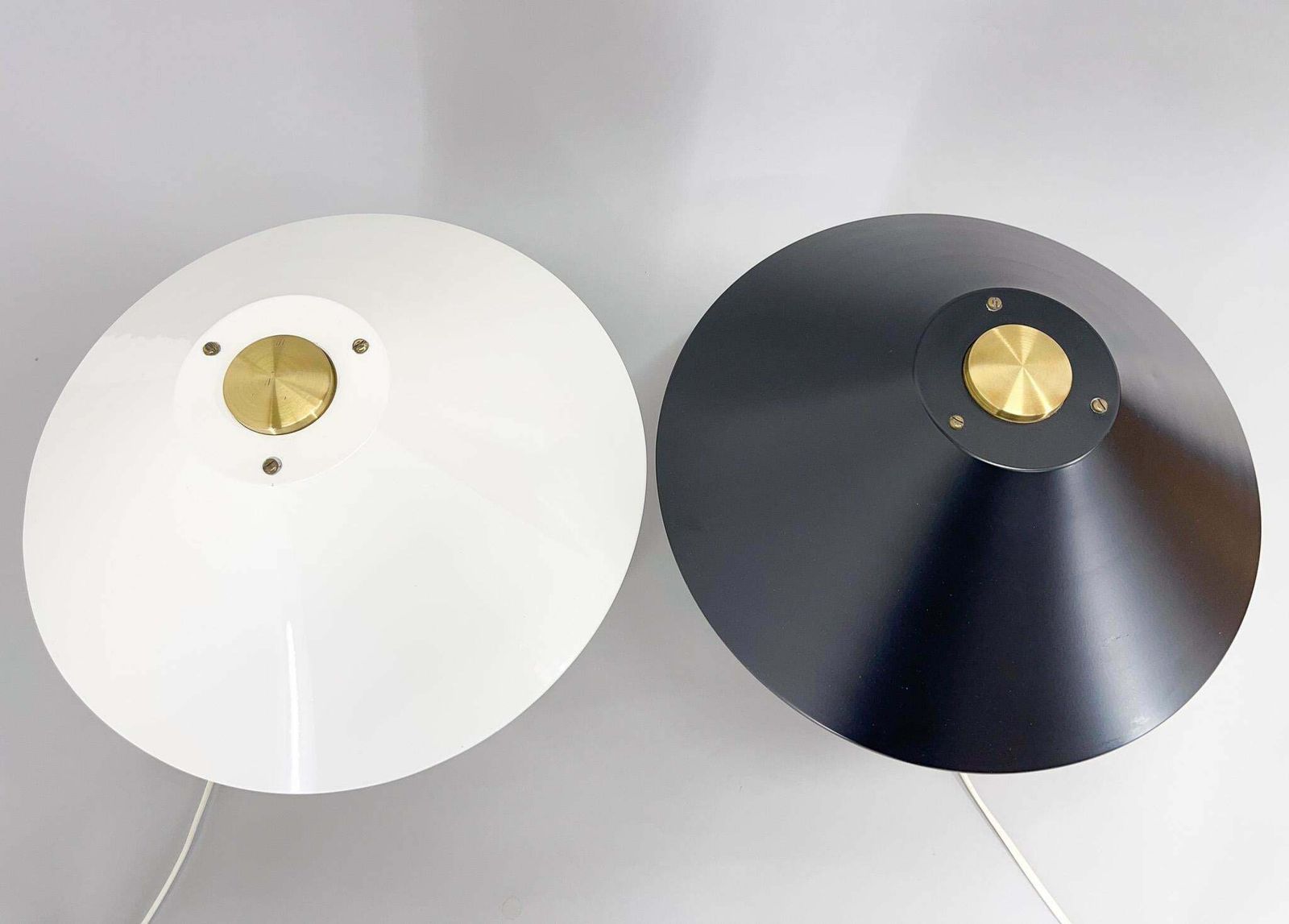 Lighting Pair Of Mid Century Brass & Metal Table Lamps By Napako, Czechoslovakia photo