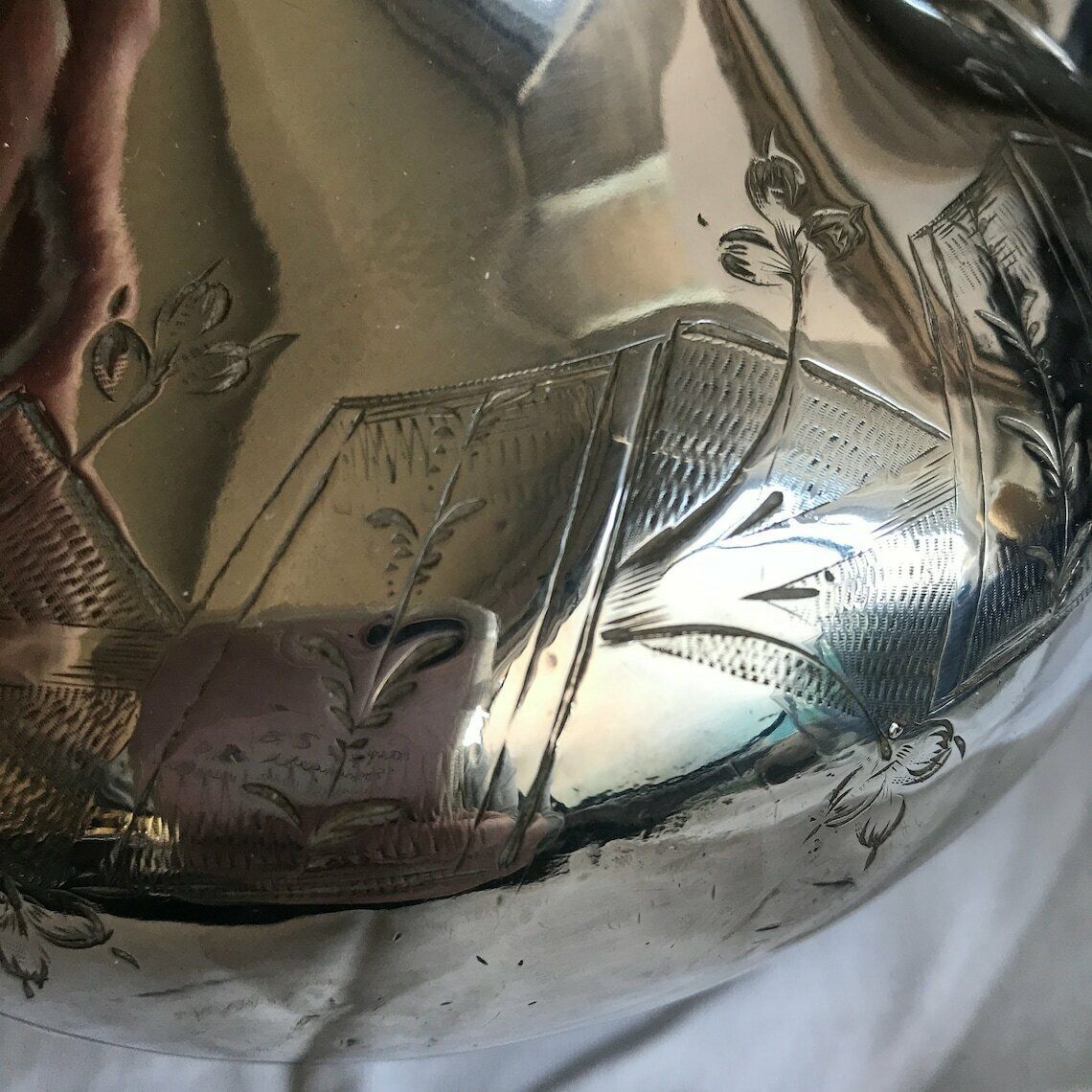 Antique Silver Plated Teapot / Engraved Coffee Pot. 1800's. Downton Abbey. Shabby Chic. photo buy