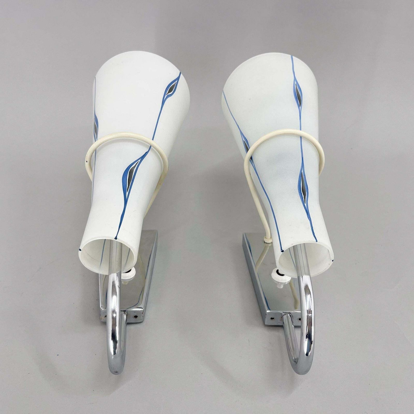 Pair Of 1960s Chrome & Glass Wall Lamps By Zukov, 2 Pairs Available photo Lighting