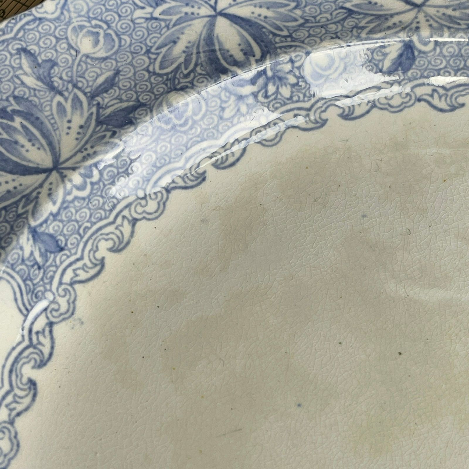 Antique English Blue And White Set Of 5 Luncheon Plates. Copeland And Garrett. New Japan Stone.Shabby Chic photo Home Decor
