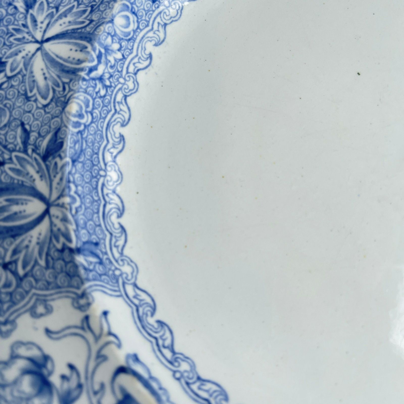 Antique English Blue And White Set Of 5 Luncheon Plates. Copeland And Garrett. New Japan Stone.Shabby Chic photo vintage