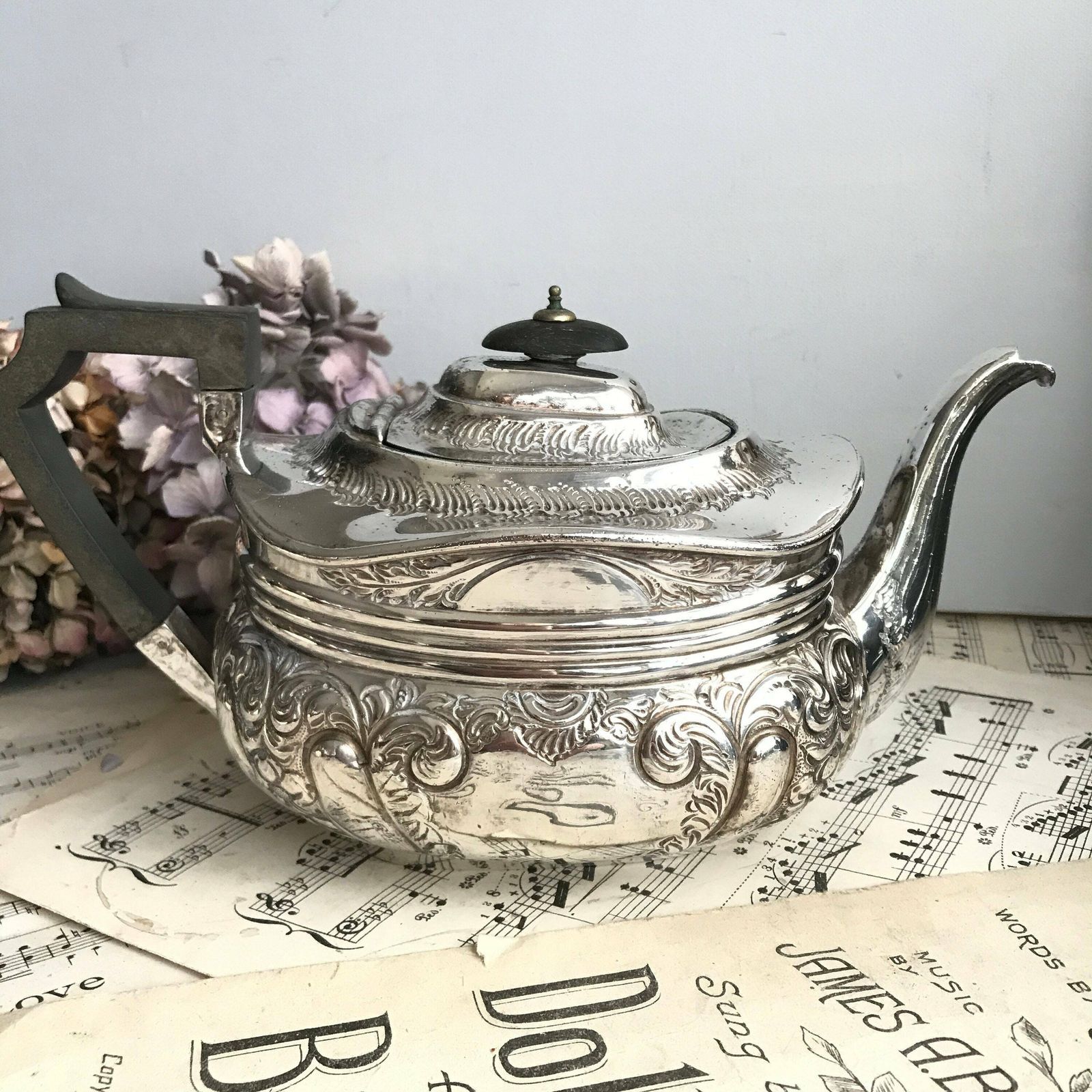 Antique 3 Piece Silver Plated Tea Set. Tea Pot. Sugar Bowl. Milk Jug. Atkin Brothers. Decorative. Downton Abbey. Shabby Chic photo 115.0