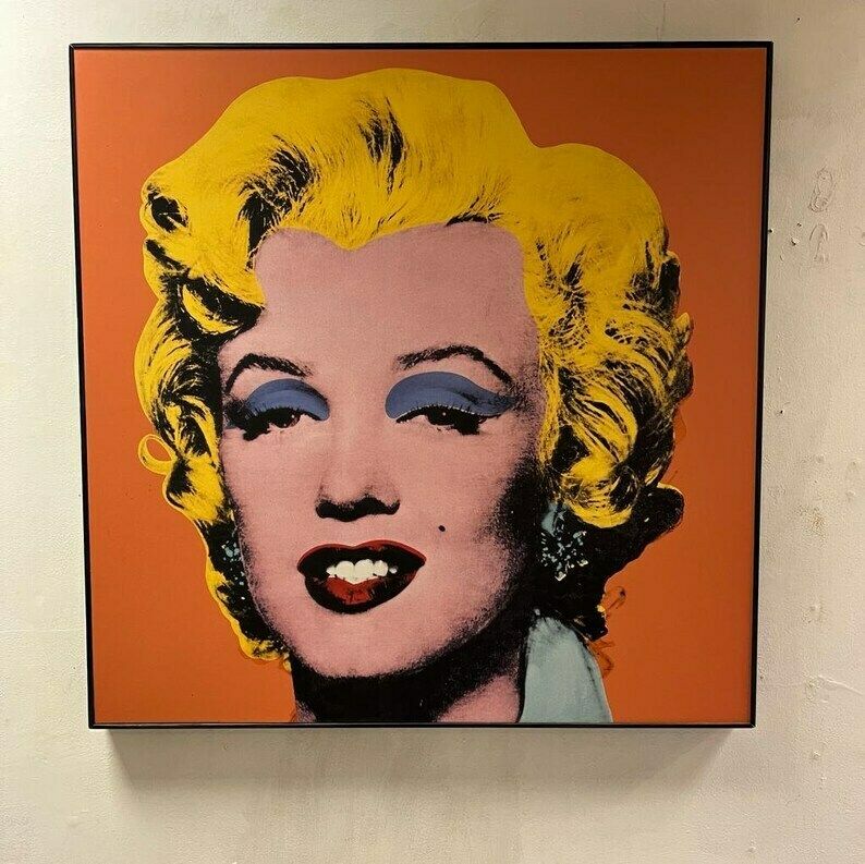 Large Framed Pop Art Print On Board Of Marilyn Monroe In The Style Of Andy Warhol photo for sale