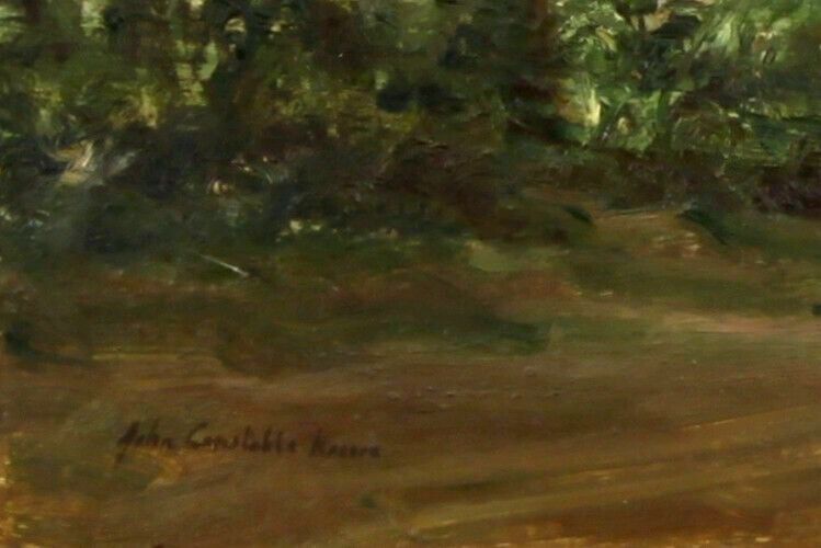 Oil On Board By John Constable Reeve. Suffolk Countryside View, Mettingham photo for sale