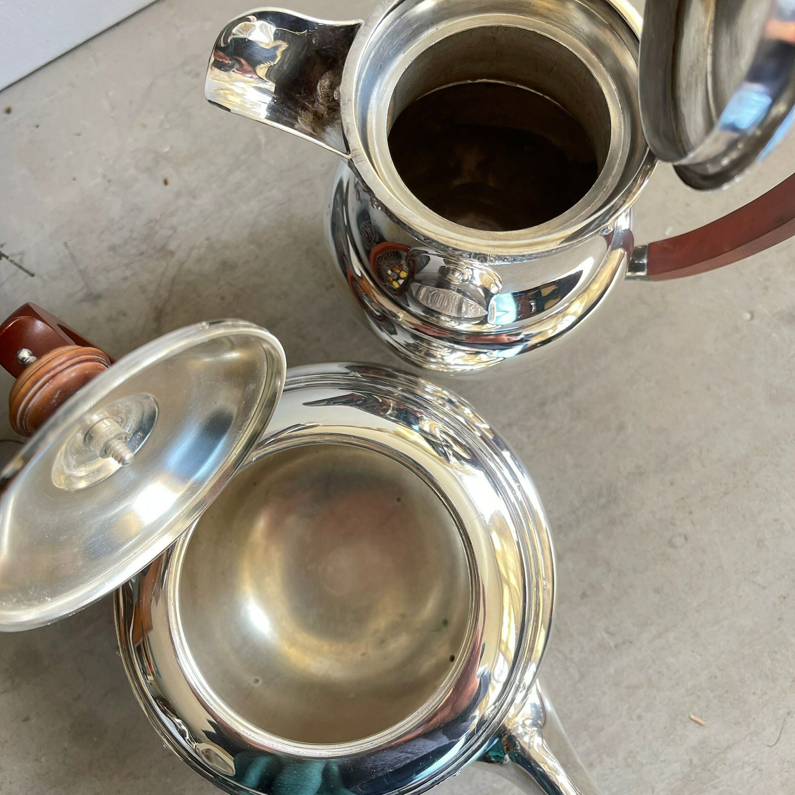 Vintage Antique 2 Piece Silver Plated Tea Set. Hot Water Pot. Tea Pot. Adie Brothers. Downton Abbey. Shabby Chic photo 82.0