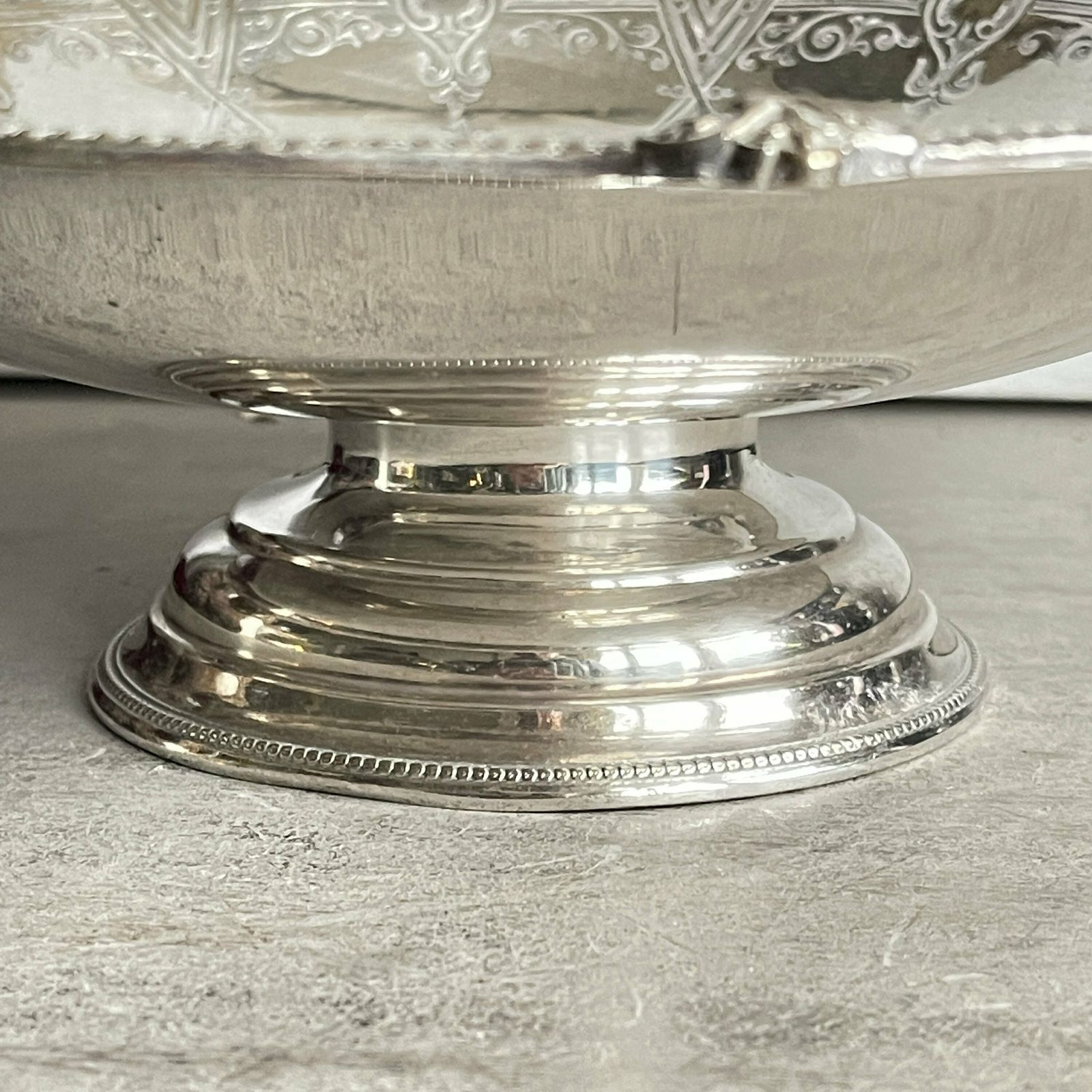 Antique Victorian Basket, Silver Plate Swing Handle Dish, Cake Basket, Distressed Pedestal Dish, Bread Basket, Fruit Basket, photo vintage