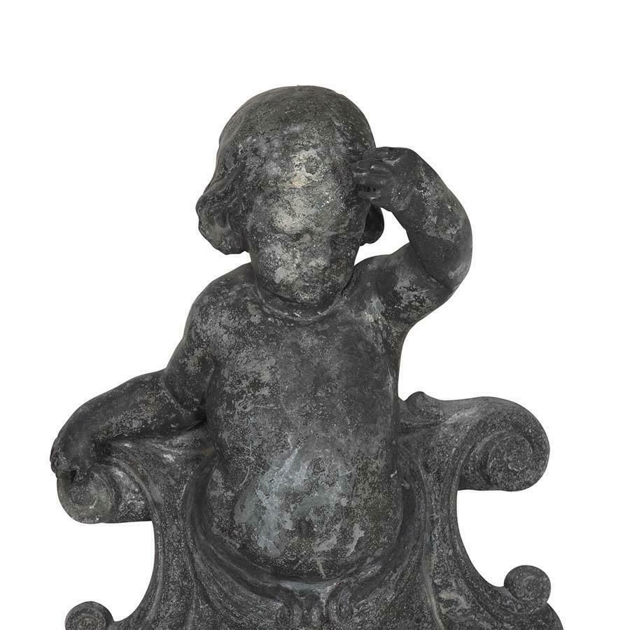 Pair Of 19th Century French Cast Alloy Putti Figures photo 6800.0