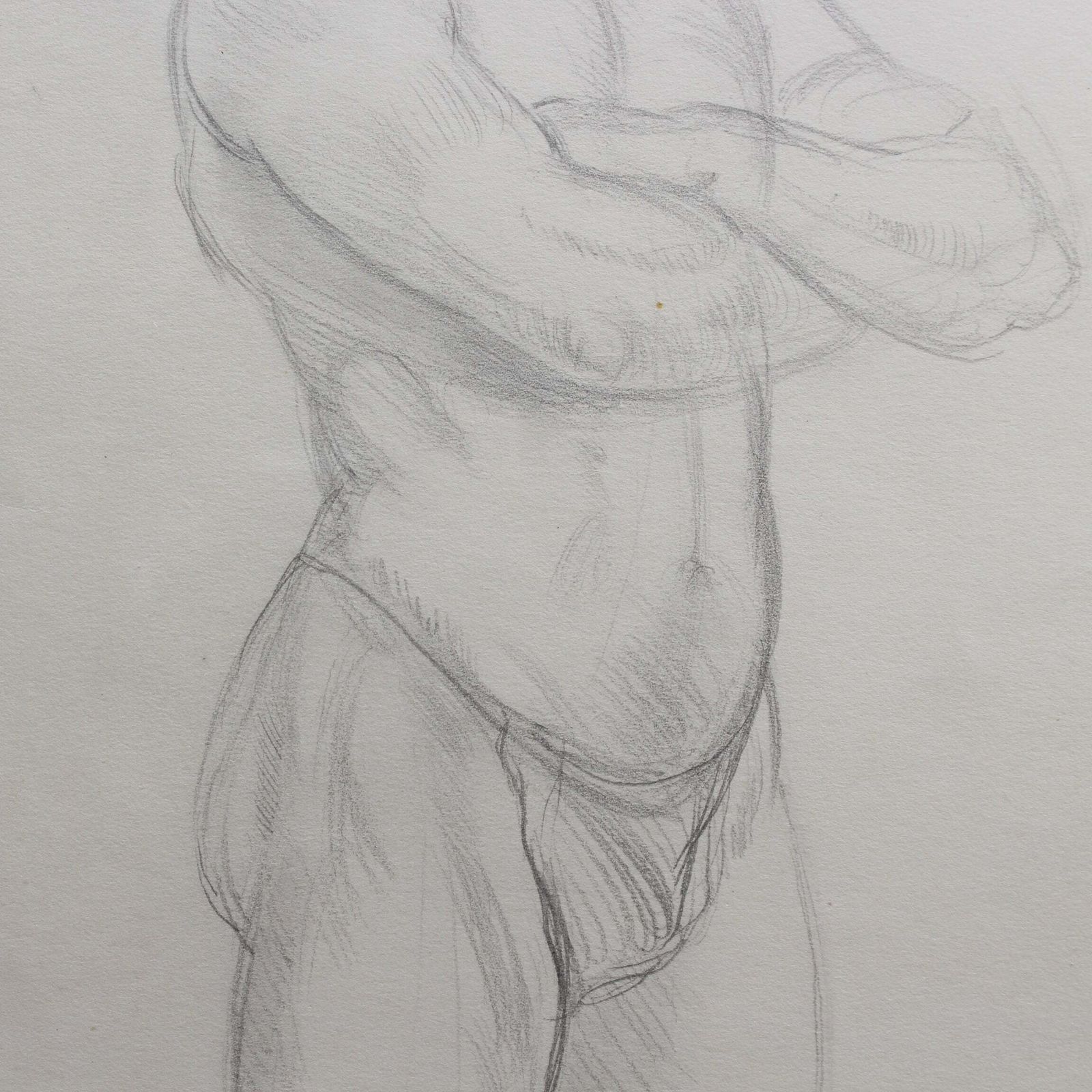 Muscular Man Pencil Drawing By Bernard Sleigh Rbsa (Circa 1900 1920) photo vinterior
